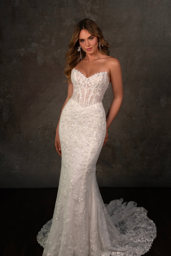 Essense of Australia D4368 #8 default (IV-IVR) Ivory Lace and Tulle over Ivory Gown thumbnail