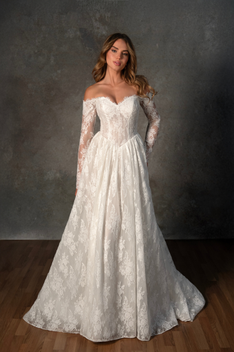 Essense of Australia D4466 #8 default (IV-RM) IVORY LACE AND TULLE OVER RUM GOWN thumbnail