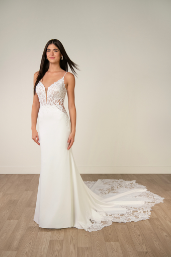 Stella York SY8340 #0 default (IV-PL) Ivory Gown w Porcelain Tulle Plunge thumbnail