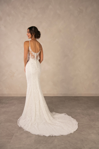 Essense of Australia D4567 #11 (IVIV-PL) Ivory Lace & Tulle over Ivory Gown w Porcelain Tulle Illusion thumbnail