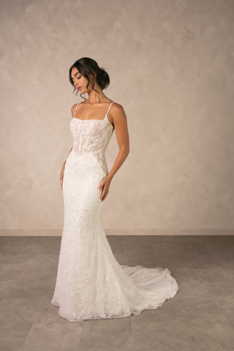 Essense of Australia D4567 #10 (IVIV-PL) Ivory Lace & Tulle over Ivory Gown w Porcelain Tulle Illusion thumbnail