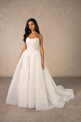 Essense of Australia D4573 #0 default (IV-IV) Ivory Lace and Tulle over Ivory Gown thumbnail