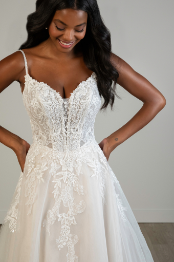 Stella York SY8293 #11 default (IVIV-PL) Ivory Lace & Tulle over Ivory Gown w Porcelain Tulle Plunge thumbnail