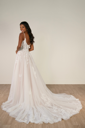 Stella York SY8293 #10 (IVIV-PL) Ivory Lace & Tulle over Ivory Gown w Porcelain Tulle Plunge thumbnail
