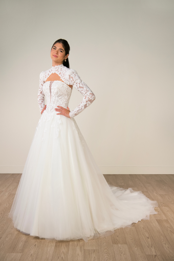 Stella York SY8324 #0 default (IV-PL) Ivory Gown w Porcelain Tulle Plunge thumbnail
